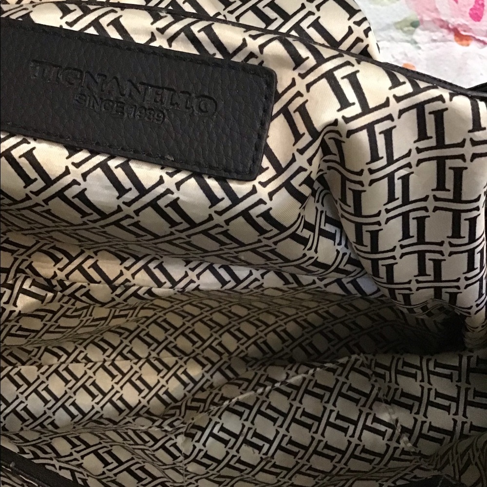 SOLD.  Satchel Hand Bag Black Leather - Picture 6 of 8